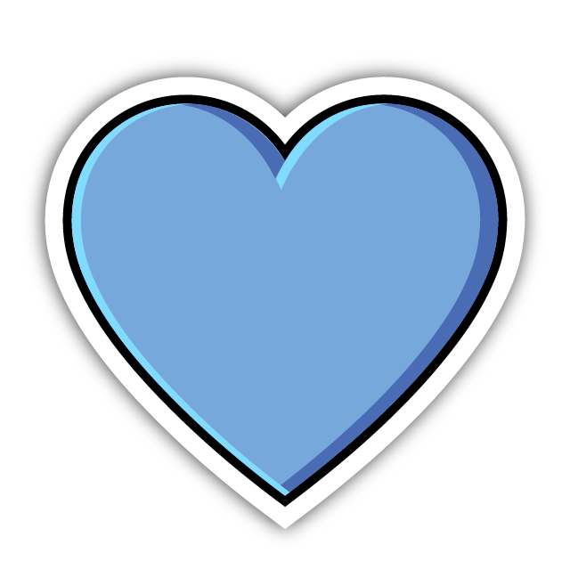Sticker corazon azul