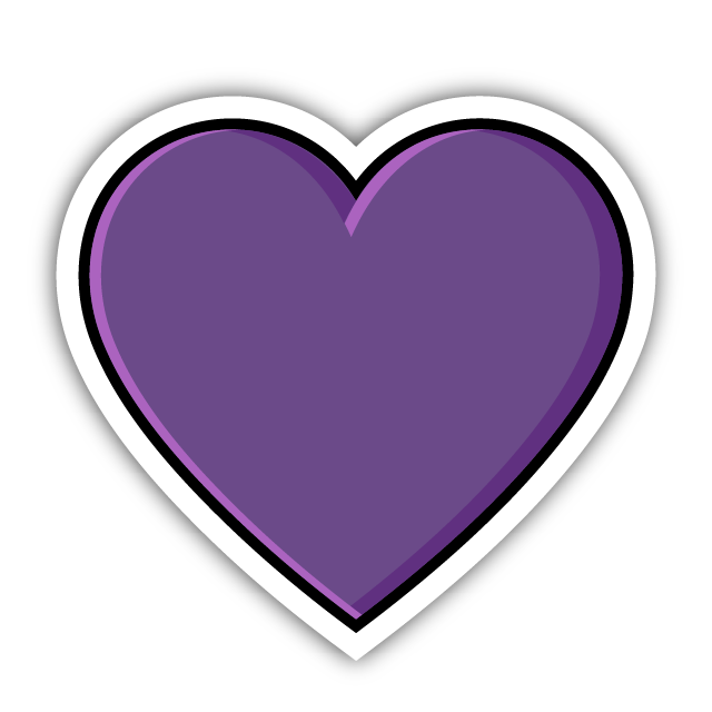 Sticker corazon morado