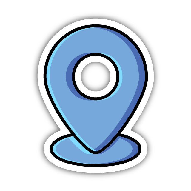 Sticker pin ubicacion azul