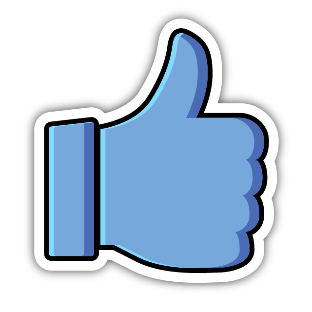 Sticker pulgar arriba azul