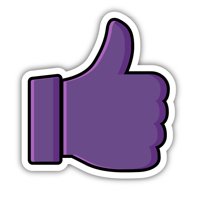 Sticker pulgar arriba morado